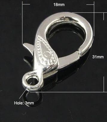 Metalen lobster sluiting, antiek zilver kleur 18 x 31 oog..., Ophalen of Verzenden, Nieuw, Overige typen