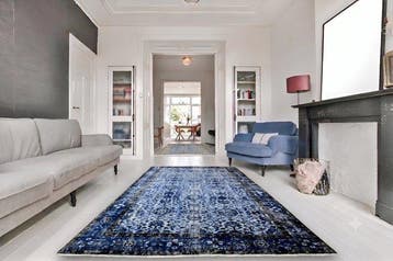 Blauwe vintage - Vloerkleed - 270 cm - 155 cm - met, Nieuw