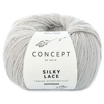 Katia Concept Silky Lace - 173 parelgrijs - Merino/Zijde G, Hobby en Vrije tijd, Breien en Haken, Ophalen of Verzenden, Nieuw