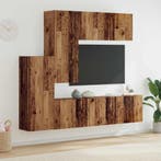 vidaXL TV-wandmeubel Wandgemonteerd 5 pcs Oud Hout Bewerkt, Minder dan 50 cm, Verzenden, 100 tot 150 cm, Nieuw