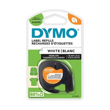 Dymo S0718850 / 18769 tape wit opstrijkbaar 12 mm, Computers en Software, Printerbenodigdheden, Verzenden, Nieuw, Printertape