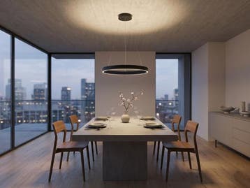 Veiling - Hanglamp Zwart 60cm 40W LED CCT 3 Kleur & 3 Stappe, Huis en Inrichting, Lampen | Hanglampen, Nieuw