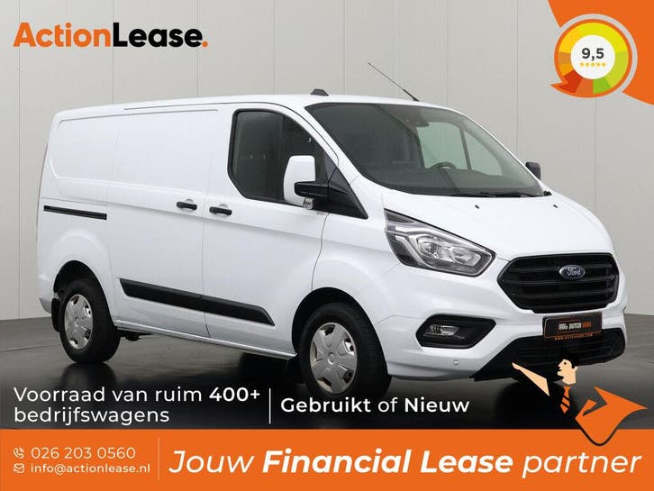 Ford Transit Custom 20TDCi Wit occasion, Auto's, Bestelauto's, Dealer onderhouden, Te koop, Zwart, Handgeschakeld, Financial lease