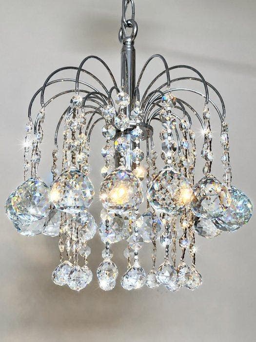Swarovski - Plafondlamp - Kristal, Bladgoud, Antiek en Kunst, Kunst | Designobjecten