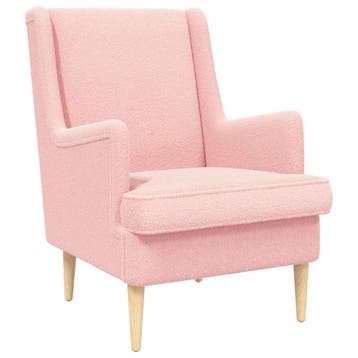 vidaXL Fauteuil Roze Bouclé, Huis en Inrichting, Fauteuils, Verzenden, Nieuw