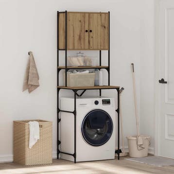vidaXL Wasmachinekast Artisanaal eiken 68 x 48,5 x 194 cm, Witgoed en Apparatuur, Verzenden, Nieuw