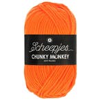 Scheepjes Chunky Monkey - 1256 neon orange - Acryl Garen, Hobby en Vrije tijd, Breien en Haken, Ophalen of Verzenden, Nieuw