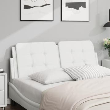 vidaXL Hoofdbordkussen Zadar 140 cm kunstleer wit, Verzenden, Nieuw, Wit, Overige materialen