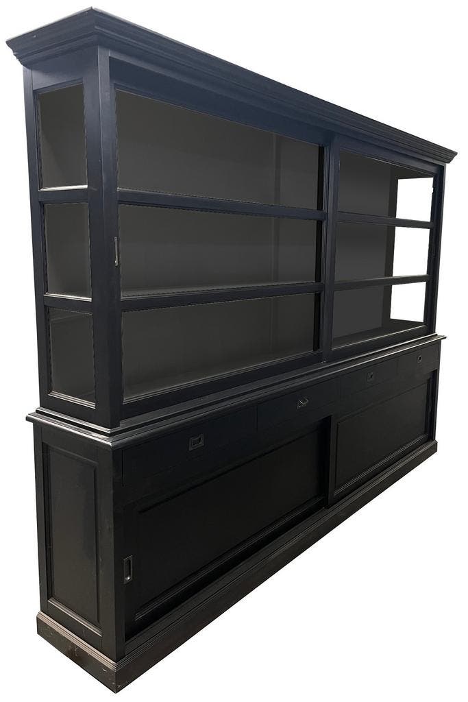 Buffetkast zwart - zwart Ruurlo 300cm, Huis en Inrichting, Kasten | Buffetkasten, Ophalen of Verzenden