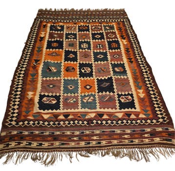 Antiek Kelim Karabach Azerbijan 270x180 wollen vloerkleed, 200 cm of meer, Kelim perzisch tapijt wollen vloerkleed Karabach Antiek 