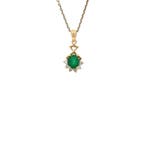 Gouden vintage hanger met smaragd en diamant 18 kt, Ophalen of Verzenden, Nieuw