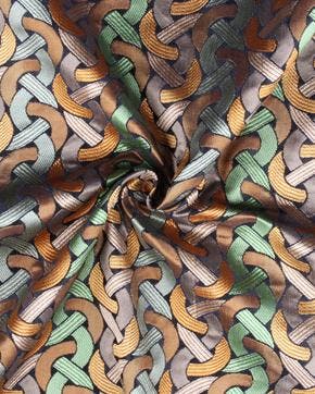 Luxe Jacquard Gevlochten Motief Kaki, Nieuw, Bruin