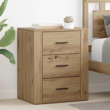 vidaXL Nachtkastje Artisan Eiken 35 x 50 x 60 cm Bewerkt, Verzenden, Nieuw, 55 tot 70 cm, 45 tot 65 cm