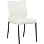Leren eetkamerstoel Basic - Toledo Bianco (gebroken wit) -, Huis en Inrichting, Stoelen, Wit, Nieuw, Leer, Ophalen of Verzenden