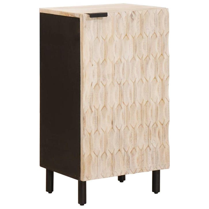 vidaXL Dressoir Witte Was Afwerking 40 x 33 x 75 cm Massief, Huis en Inrichting, Woonaccessoires | Cd- en Dvd-rekken, Nieuw, Verzenden