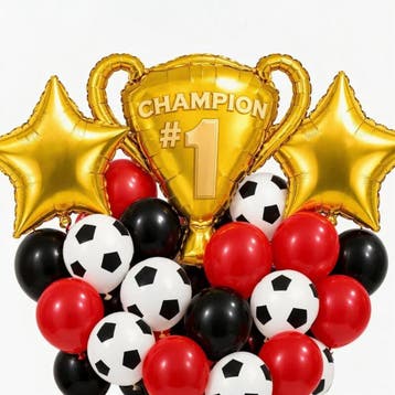 Kampioens ballonnen set zwart, rood, wit en goud 33-delig, Ophalen of Verzenden, Nieuw, Overige typen