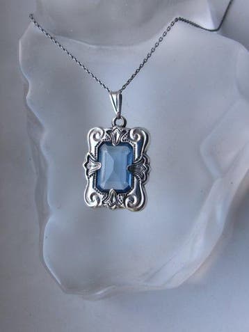 Zilver - Ketting met hanger - Art Deco