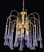 Kroonluchter - Messing, Glas, Antiek en Kunst, Kunst | Designobjecten