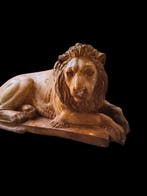 sculptuur, Leone Vegliante - 16 cm - Gegoten steen