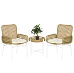 3-delige Outdoor Tuintafel en Stoelen Set - Rotan Design, Tuin en Terras, Tuinsets en Loungesets, 2 zitplaatsen, Nieuw, Stoel