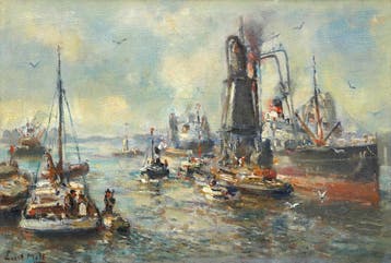 Evert Moll (1878-1955), Maashaven met graanelevator