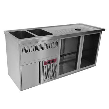 Diamond Modulair Barstation | BarLine | 370L | RVS | 2 Compa, Ophalen of Verzenden, Nieuw