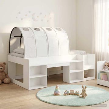 vidaXL Hoge Bedframe voor Kinderen met Opslag 3 st Wit, Verzenden, Nieuw, Wit, Hout