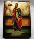 Icoon - Massieve oude icoon van de Heilige Apostel Paulus -, Antiek en Kunst