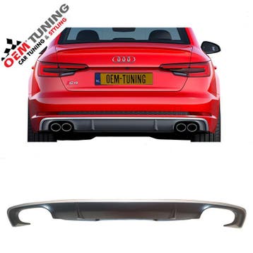 Diffuser voor A4 S4 B9 | S4-Style | 15-19 | Platinum Grey, Nieuw, Achter, Bumper, Audi
