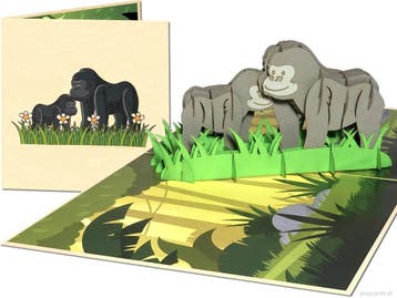 Gorilla Dieren Wenskaart - Oerwoud Afrika | Pop-up kaart, Verzenden, Nieuw
