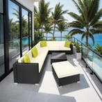 Wicker loungeset met aluminium frame Marbella - zwart, Verzenden, Nieuw