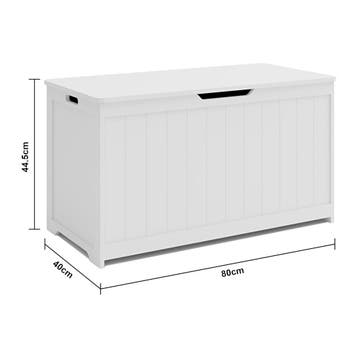 Speelgoedkist Podek opbergkist 80x40x44,5 cm wit [en.casa], Verzenden, Nieuw