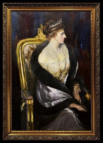 École Espagnole (c. 1950) - Victorie-Eugenie de Battenberg,, Antiek en Kunst, Kunst | Schilderijen | Klassiek