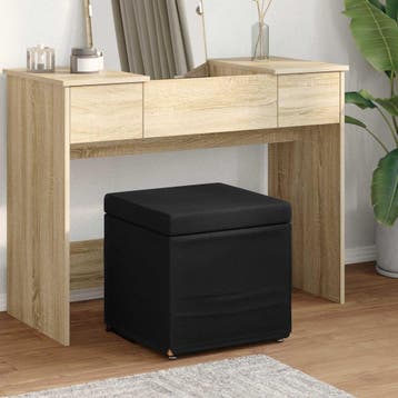 vidaXL Kruk Zwart 41 x 41 x 40 cm Stof en Geëngineerd Hout, Verzenden, Nieuw