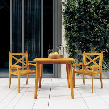 vidaXL 3-delige Tuinset massief acaciahout, Tuin en Terras, Tuinsets en Loungesets, 2 zitplaatsen, Nieuw, Tuinset, Verzenden