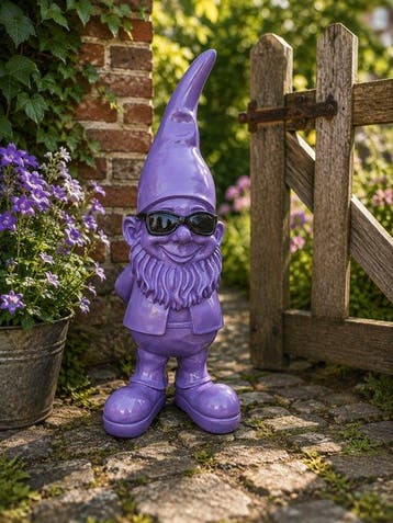 Beeld, funny gnome with sunglasses - 41 cm - polyresin