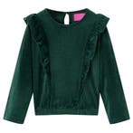 vidaXL Kinderblouse met ruches 128 donkergroen, Verzenden, Nieuw