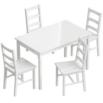 5-delig Eetkamerset Voor 4 Personen, Rechthoekige Eettafel E, Verzenden, Nieuw