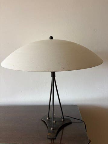 Tafellamp - Ufo of mushroom lamp - Staal, Wit metaal