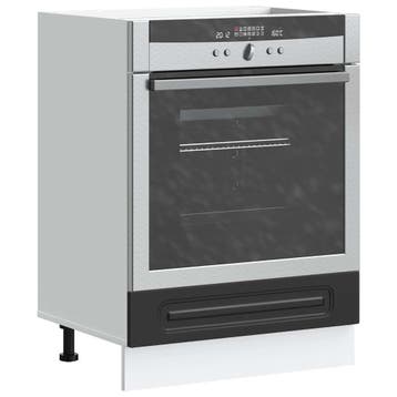 vidaXL Ovenkast Kalmar bewerkt hout zwart, Verzenden, Nieuw, Zwart