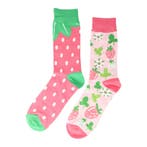 Sokken - Aarbeien Fruit Print - Roze Groen - Katoen - Maat, Kleding | Dames, Nieuw