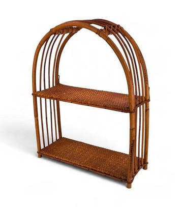 Stellingkast - Boho - rotan - Italiaans ontwerp, Antiek en Kunst