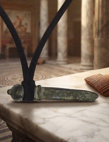 Oud-Romeins Brons Amulet Gladius-zwaard. In uitstekende