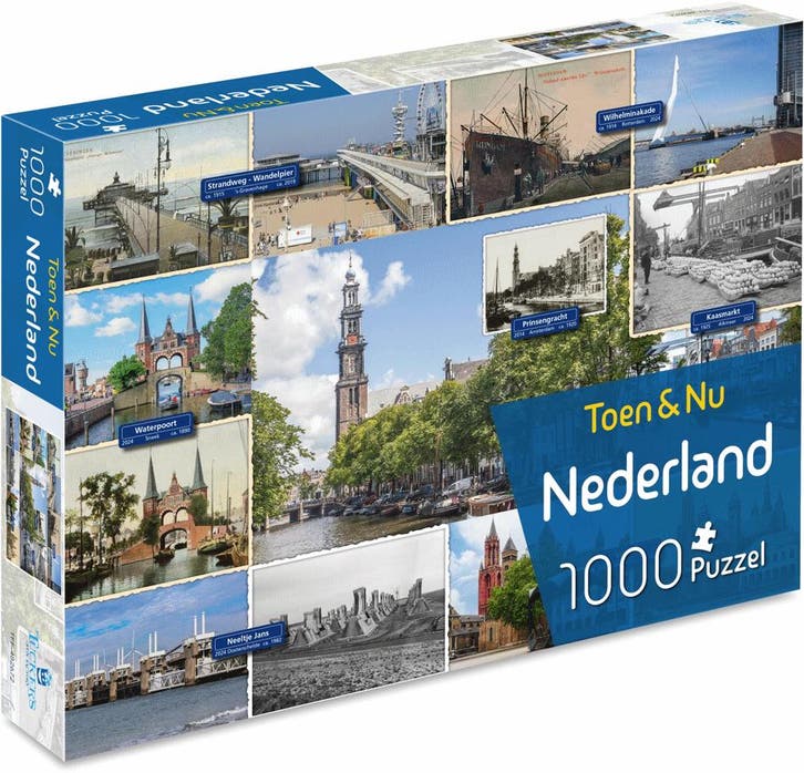 Toen & Nu - Nederland Puzzel (1000 stukjes) | Tuckers Fun, Hobby en Vrije tijd, Denksport en Puzzels, Nieuw, Verzenden