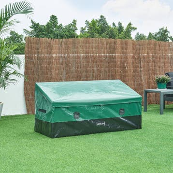 Tuin opbergbox Alanno 52/75x155x64 cm groen en zwart 560L ca, Verzenden, Nieuw