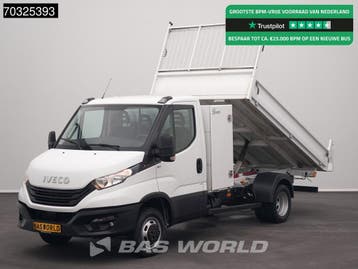 Iveco Daily 35C16 3.0L Kipper met Kist Dubbellucht 3,5t Trek, Stof, Gebruikt, Euro 6, Iveco