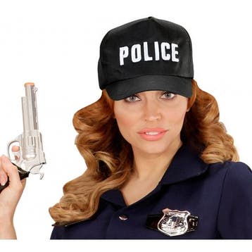 Zwarte politie verkleed pet voor volwassenen - Politiepetten, Hobby en Vrije tijd, Feestartikelen, Verzenden, Nieuw