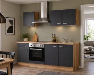 Design keuken met apparatuur, Jerome, antraciet, Nieuw