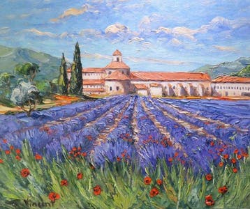 R. Vincent (1954) - Abbaye de Sénanque en Provence oeuvre de, Antiek en Kunst