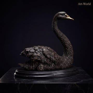Beeld, Exclusief sculptuur van een zwaan 32.5 cm / 6.2 kg kg